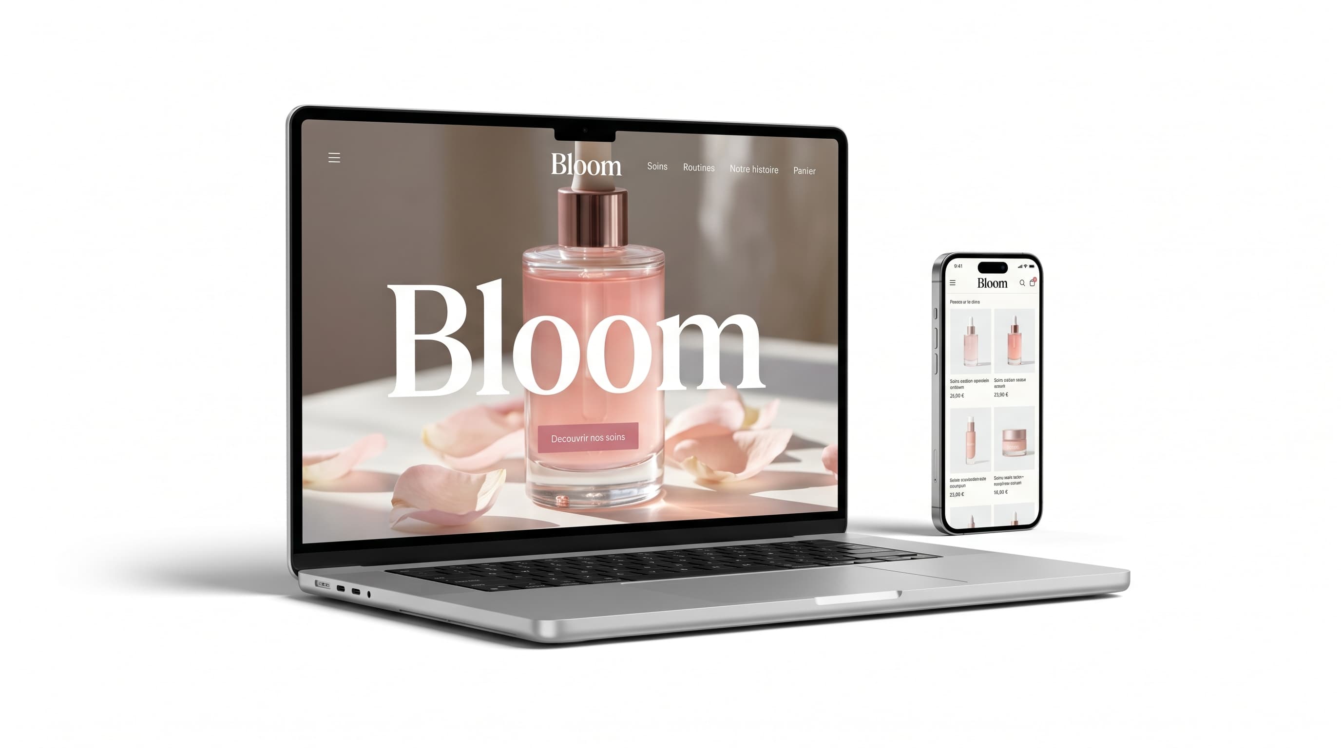 Site Bloom Cosmétiques — réalisation Scalina